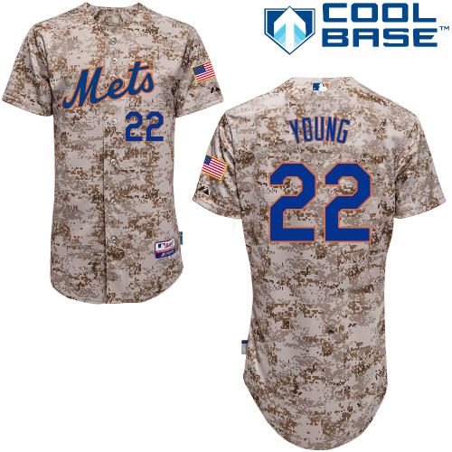 Eric Young #22 MLB Jersey-New York Mets Men's Authentic Alternate Camo Cool Base Baseball Jersey